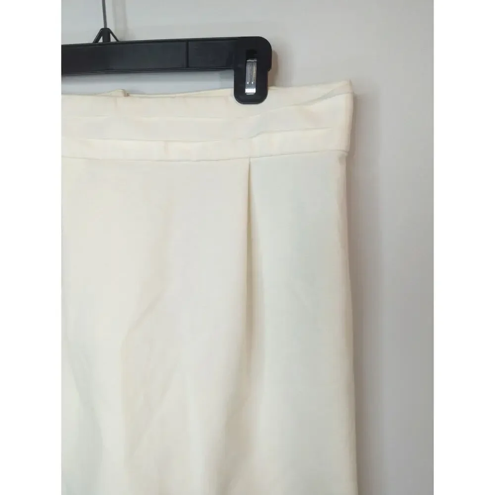 Banana Republic Cream Pleated Mini‎ Skirt Womens 6 Preppy Modest Academia NWT